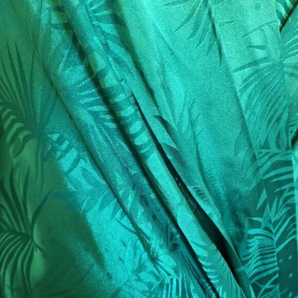 City Chic Polyester Amalia Dress XXL 24 Greenstone Palm Print V-Neck Long Sleeve - Picture 13 of 16